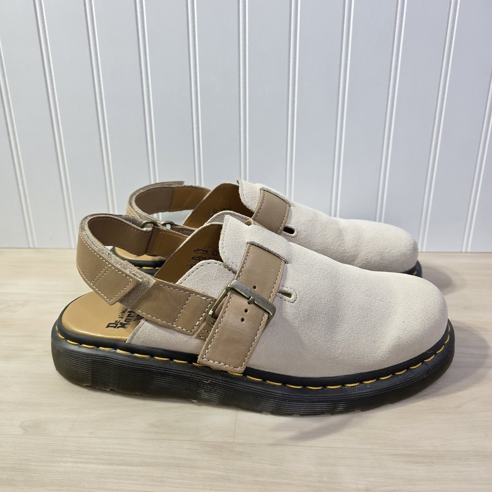 Dr. Martens JORGE II Slingback Mules Clogs Parchment Beige Size‎ Men 11 Women 12